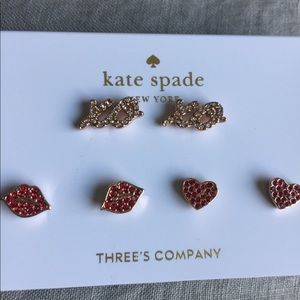 New Kate spade love stud set earrings
